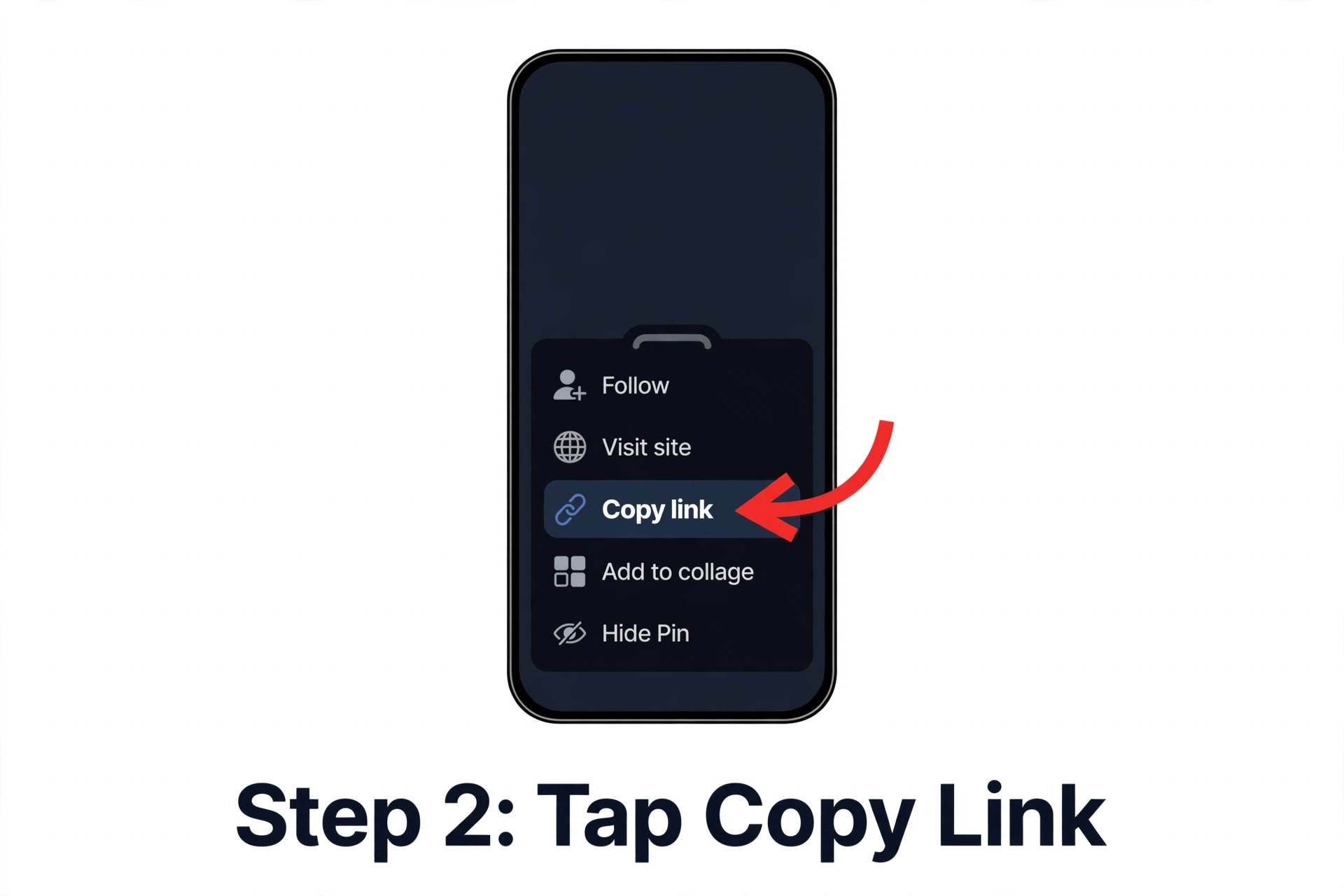 Step 2: tap Copy Link in the share menu
